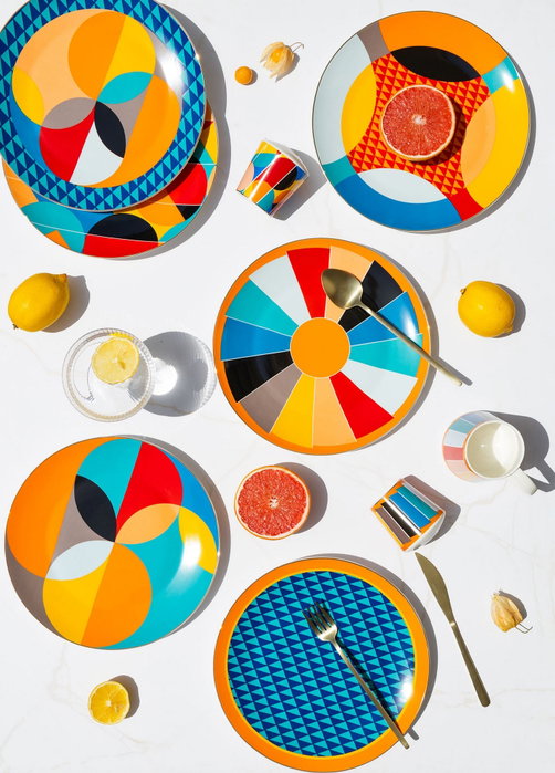 Hermia Juego de Platos de Servicio DNR0078 de 6 piezas en Multicolor